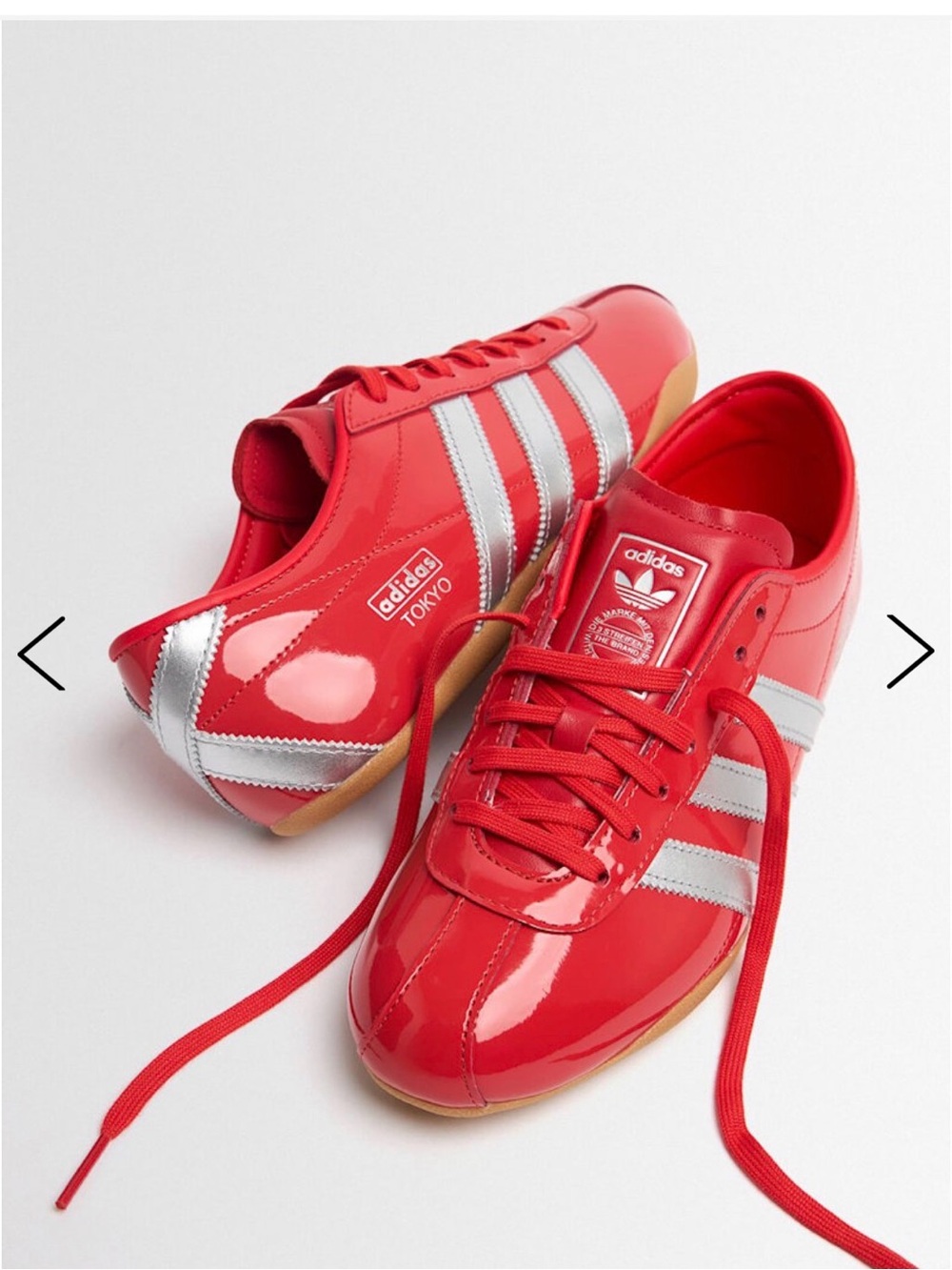adidas Red & Silver Patent Tokyo Sneakers